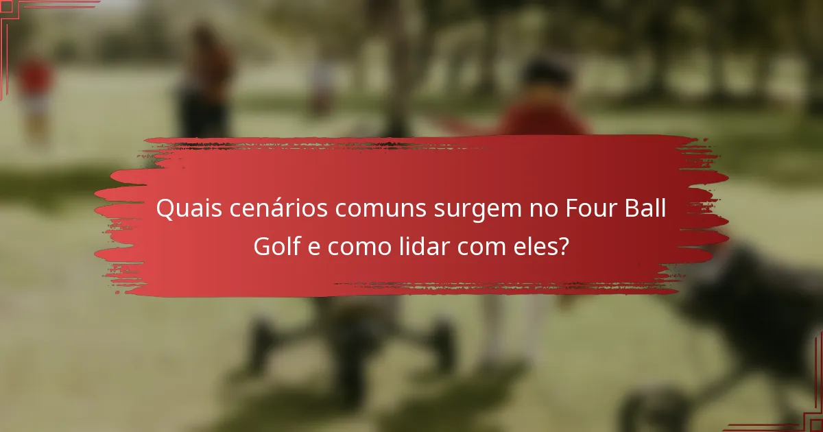Quais cenários comuns surgem no Four Ball Golf e como lidar com eles?