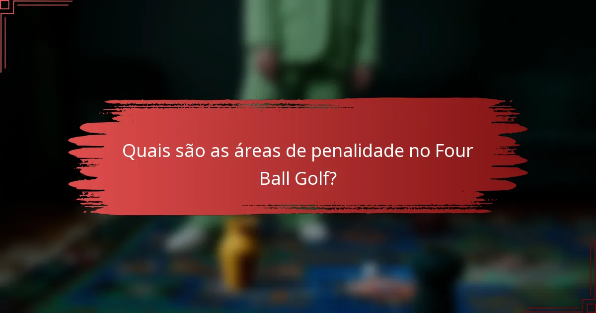 Quais são as áreas de penalidade no Four Ball Golf?